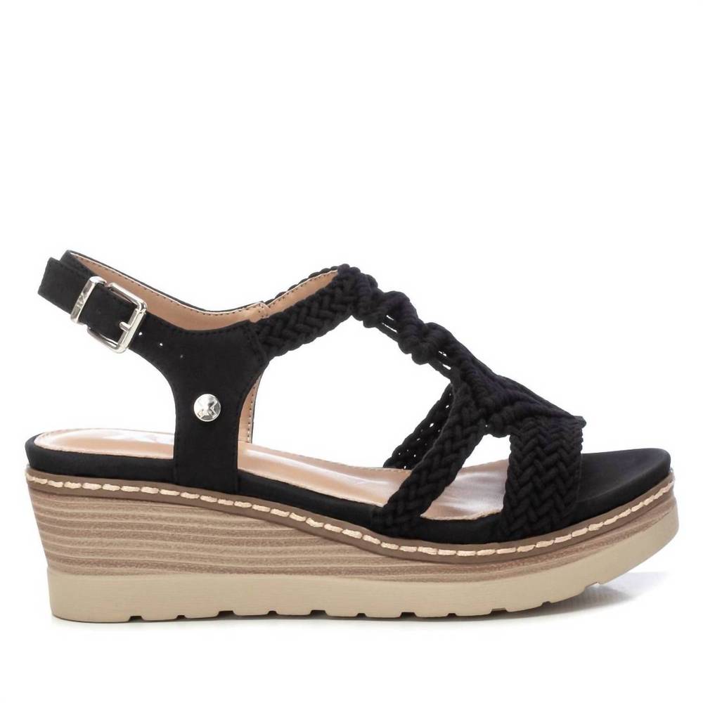 NEW XTI women's wedge sandals in black